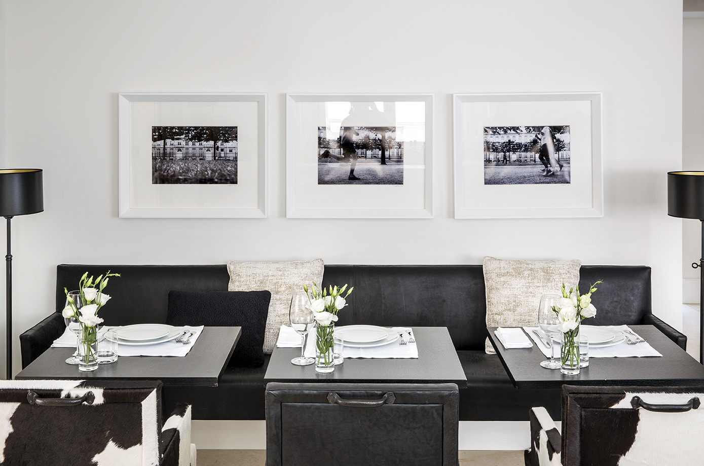 Dining room with art