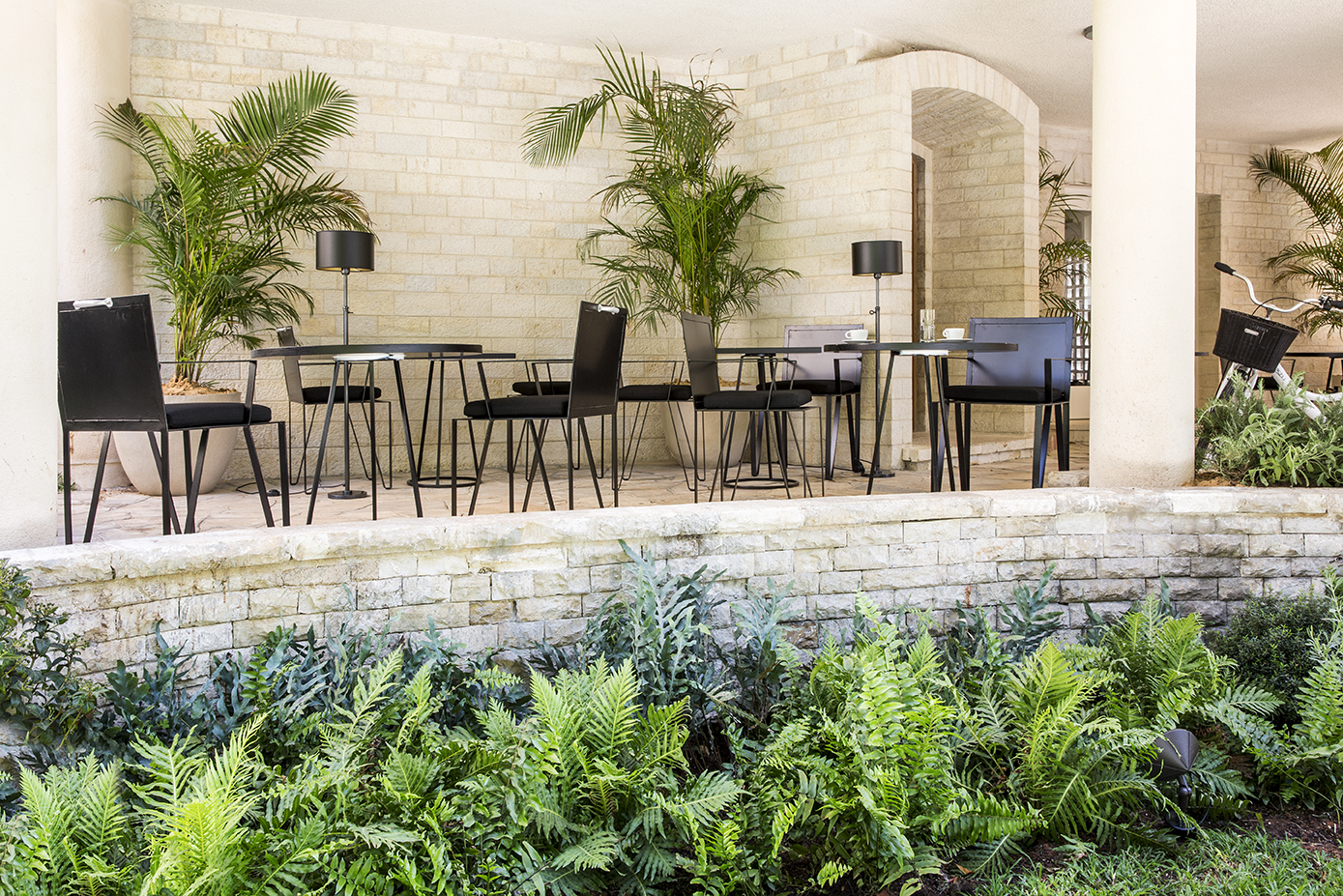 Terrace overlooking the garden